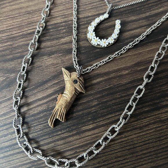 2000s Layered Horseshoe Flower Necklace ASO Alex Russo - Picture 6 of 12